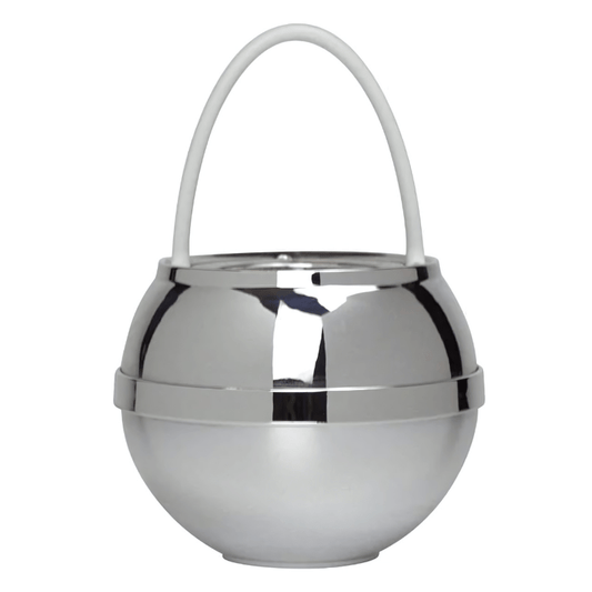 Crystal Quest Chrome Bath Ball Filter in Blue for chlorine removal and cleaner bath water.