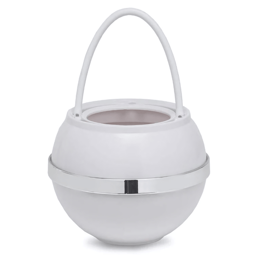 Crystal Quest White Bath Ball Filter in Blue for chlorine removal and cleaner bath water.