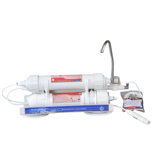 Crystal Quest Countertop Reverse Osmosis System with 10-stage filtration for portable, easy-to-install water purification.
