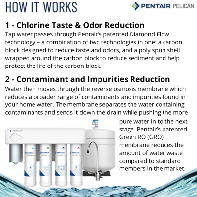 161151 Pelican Water GRO-475M FreshPoint 4-Stage Under Counter Reverse Osmosis System |  3/8" QC 21.08 GPD