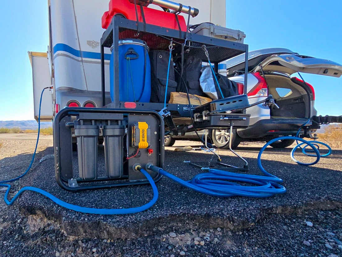 Emergency water filtration system setup for off-grid living and disaster preparedness