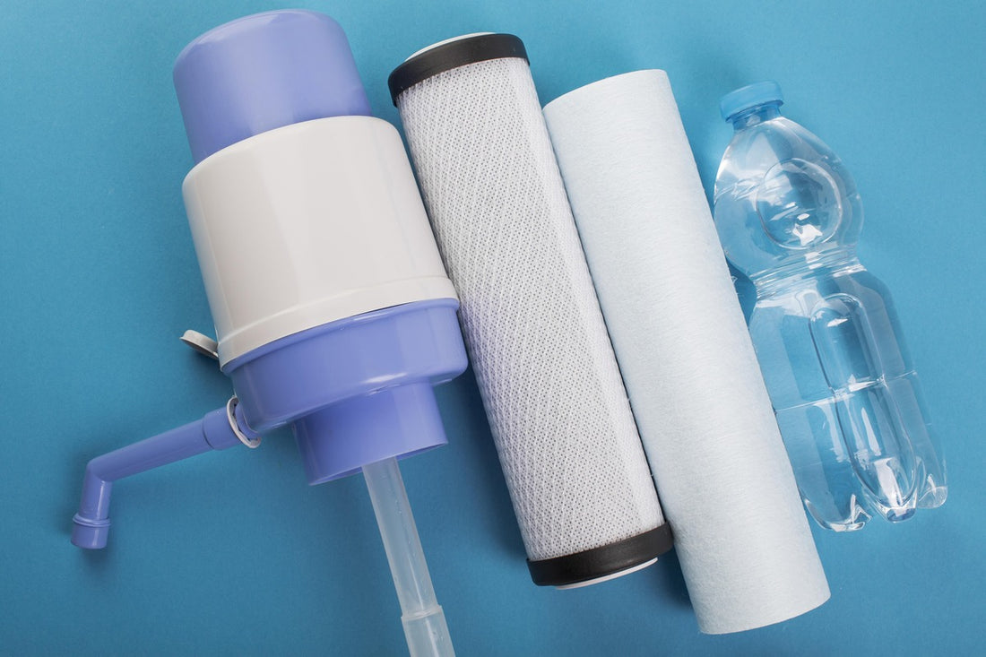 Close-up of a new water filter cartridge