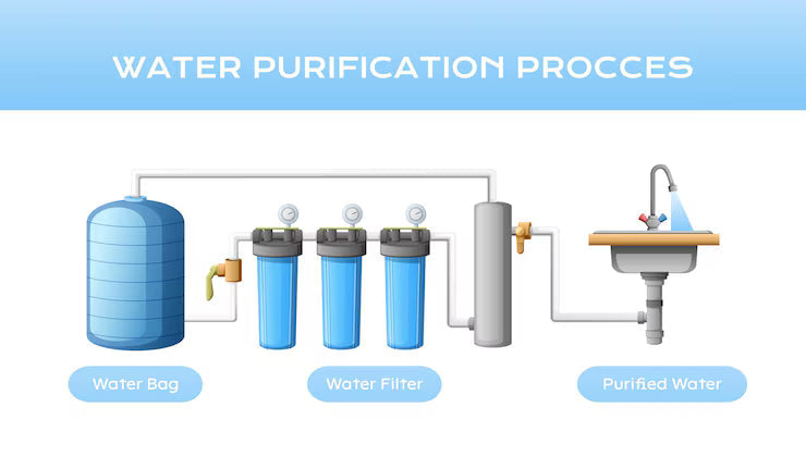 water filter process diagram clean drinking water