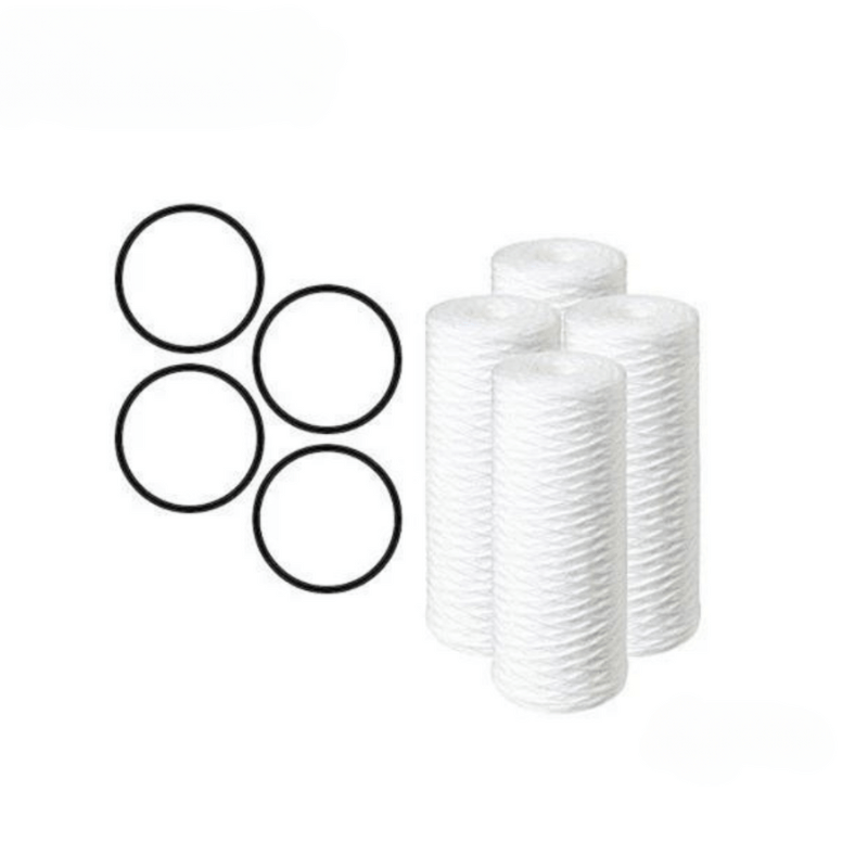 Pentair Pelican Water PC40-P 10" Replacement Sediment Filters + O-Rings (4pcs)