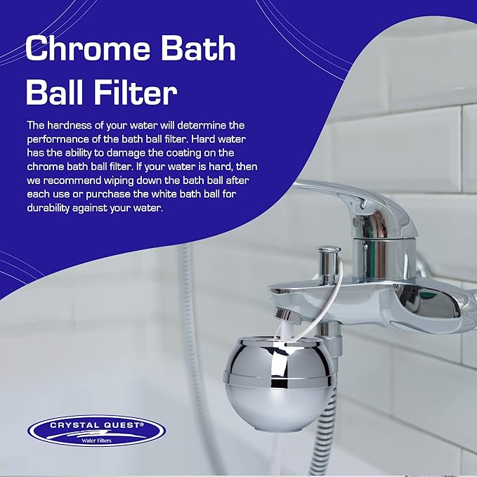 Bath Ball Filter, Chrome | Easy Install, GAC Filtration