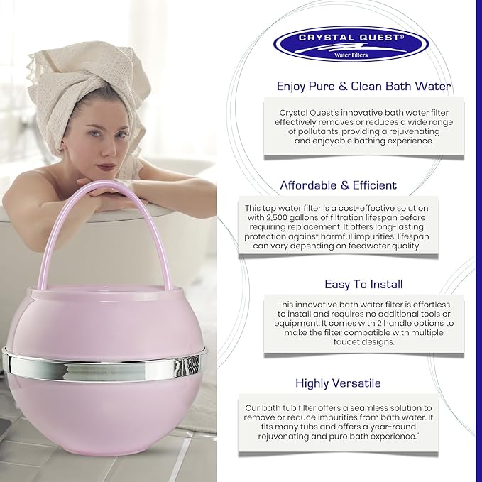 Bath Ball Filter, Pink | Chlorine Removal, GAC Filtration