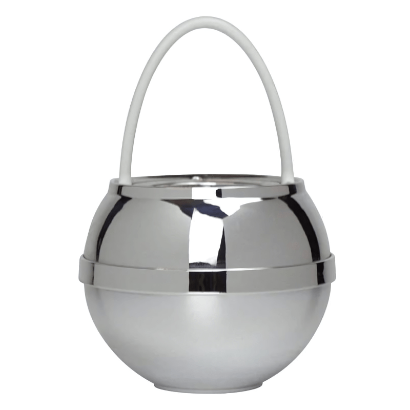 Crystal Quest Chrome Bath Ball Filter in Blue for chlorine removal and cleaner bath water.