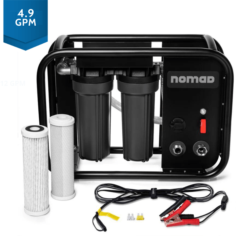 Clearsource Nomad™ Bullet-Proof RV Water Filter with 15 Amp Pump, Multi-Stage Filtration, Portable Design, High Flow Rate.