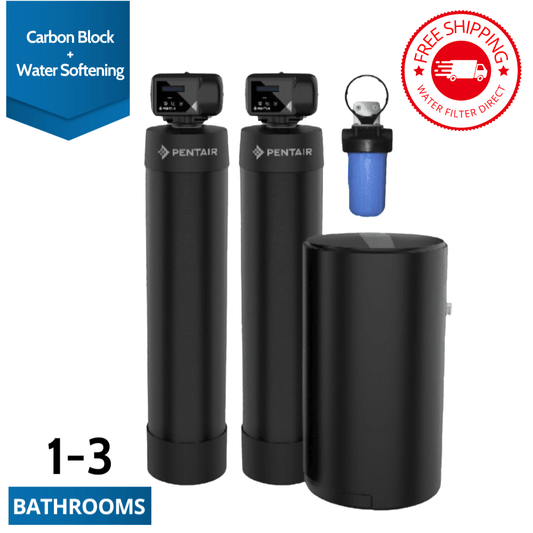 PAC4 Pelican Water Systems Salt Softener & Carbon Combo System | Ideal for 1-3 Bathrooms