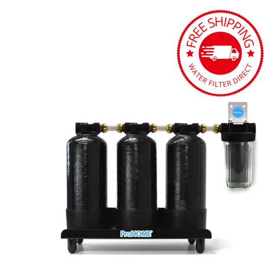 PH-1000-1 Pro One USA ProHome™ Standard 4 Stage Whole House Water Filter No Electricity Required, Easy to Install, with Scale Inhibitor Includes Sub-micron Post Filter 1" Port Size