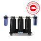 PH-1000-3/4:HOME PLUS Pro One USA ProHome™ Plus 4 Stage Whole House Water Filter No Electricity Required, Easy to Install, with Scale Inhibitor Includes Sub-micron Post Filter and Pre-sediment filter assembly 3/4" Port Size