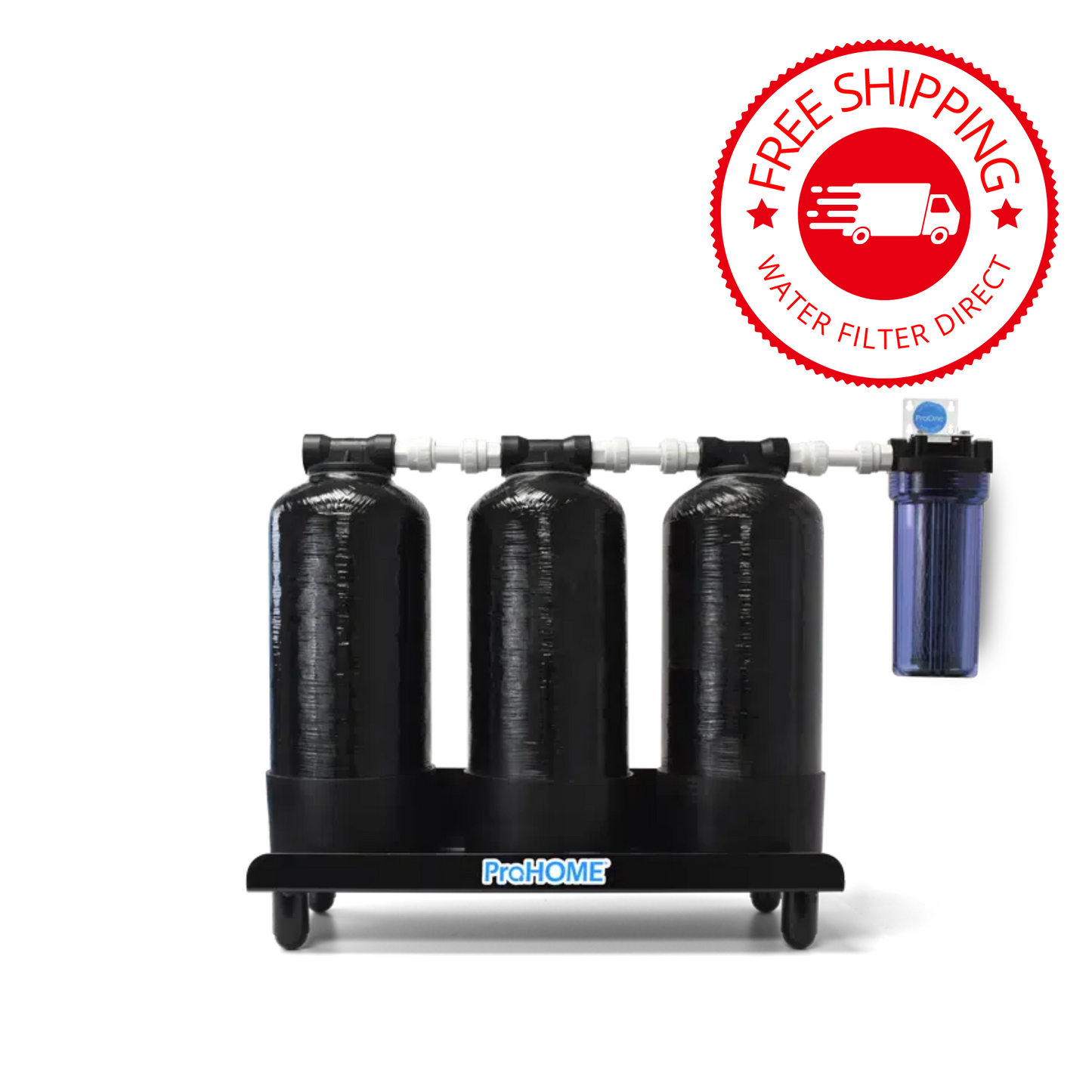 PH-1000-3/4 Pro One USA ProHome™ Standard 4 Stage Whole House Water Filter No Electricity Required, Easy to Install, with Scale Inhibitor Includes Sub-micron Post Filter 3/4" Port Size
