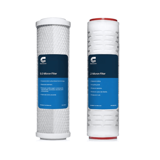 Twin Pack RV Replacement Filters, High Flow Rate, Multi-Stage Filtration, Easy Installation for Clean and Reliable Water.