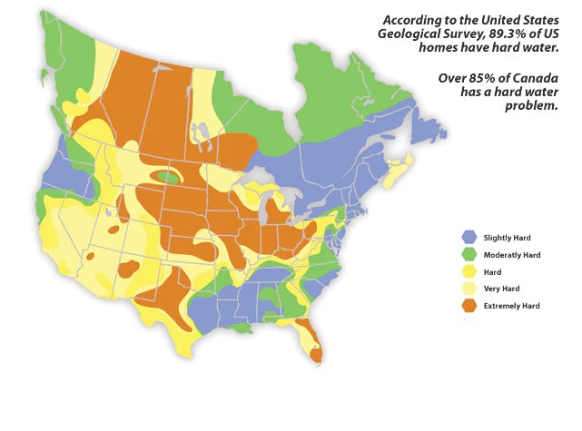 United States Geological Survey, 89.3% of US Homes have hard water