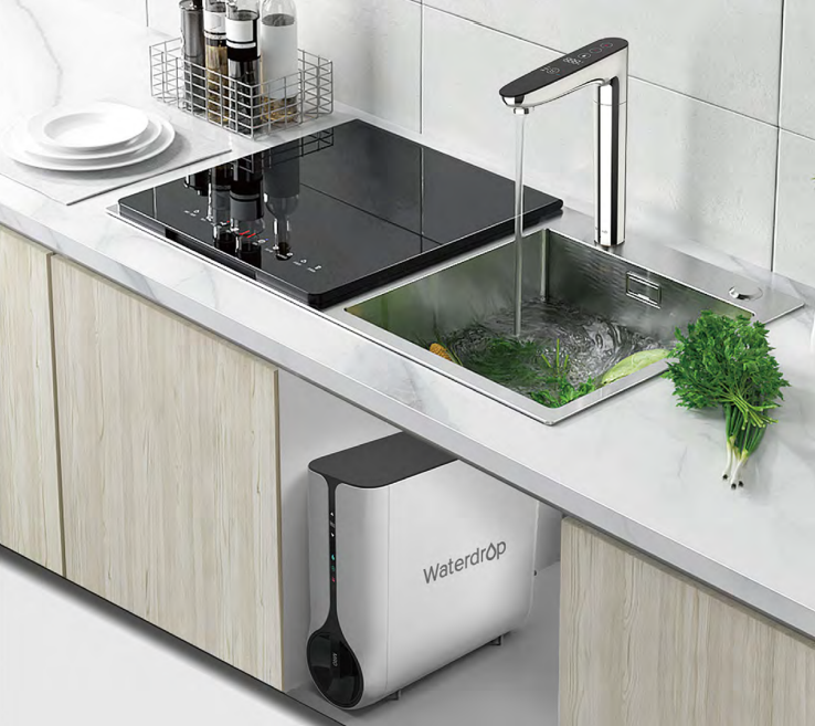 Waterdrop K6 RO system under sink installation in kitchen