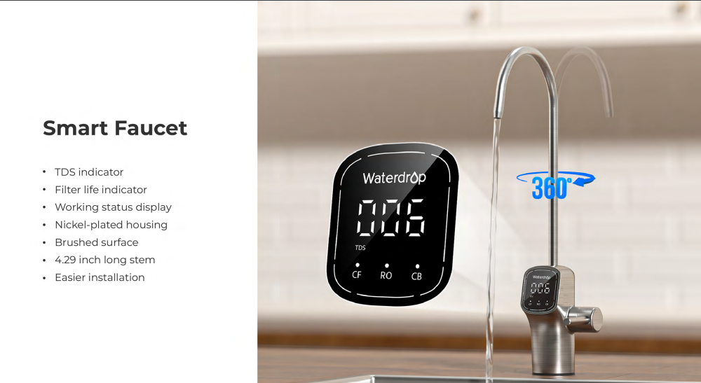 Smart Faucet with TDS monitor and filter life indicator